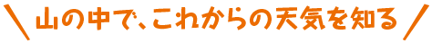 山の中でこれからの天気を知る